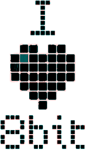 Пиксель-арт чёрное сердце